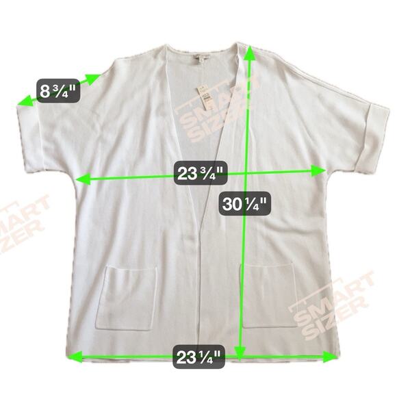 NWT! TALBOTS Women's White Open Knit Cardigan Sweater w/Pockets, Size Medium - Picture 7 of 8